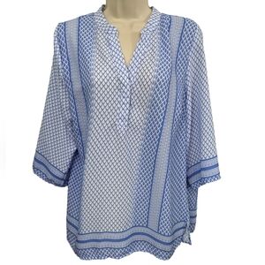 Norm Thompson Printed Tunic Popover Sz PM